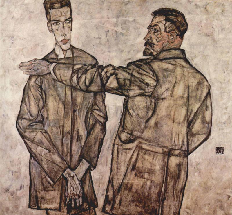 Egon Schiele Double Portrait of Heinrich Bensch and his Son Otto china oil painting image